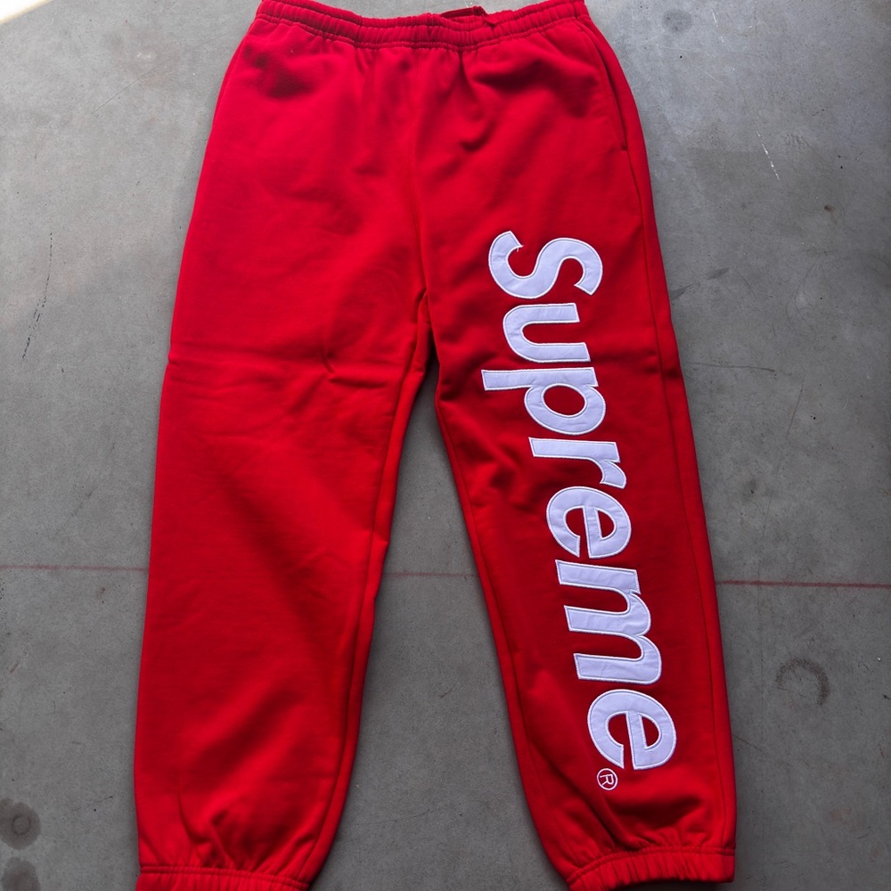 Red Supreme Sweatpants